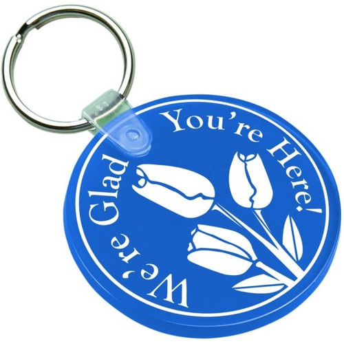 Soft Flexible Key Tag, Translucent Blue, Circle