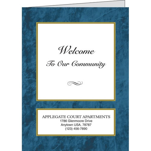 Personalized Welcome Folders, Blue Marble Package Of 100