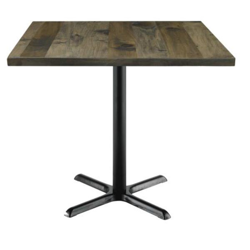 Kfi Seating Urban Loft 42 X 42 X 36 In Square Vintage Wood Break Room Table (Barnwood)