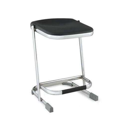 National Public Seating 22" Elephant Z-Stool, Black Seat And Chrome Frame, Pack Of 3