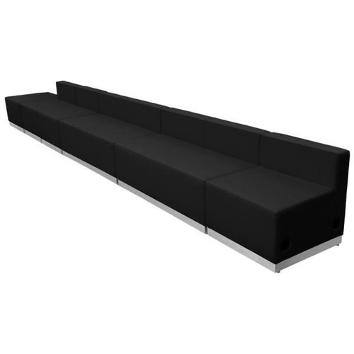Flash Furniture Hercules Alon Series Black Leather Reception Configuration Rectangular, 6 Pieces