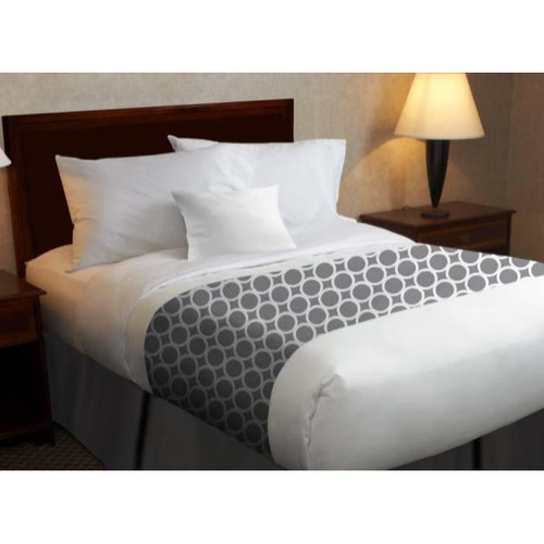1888 Mills Full Top Sheet 87x120 Gray Circles Scarf, Case Of 12