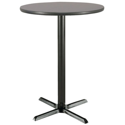 Kfi 42 Inch Round Bar Height Pedestal Table Graphite Laminate Top Cast Iron Base