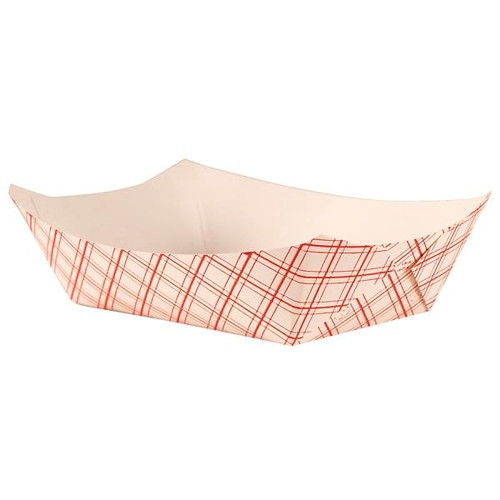 Empress Food Tray 3lb Red Plaid 2 / 250 Cs