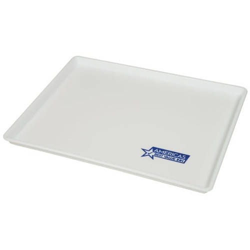 Hapco White Rectangular Tray Square Corners And Blue Abvi Logo, Case Of 36