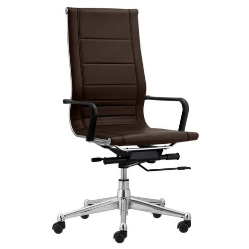 Startex Industries Florence Endura Brown High Task Chair W/soft Arms Case Of 2