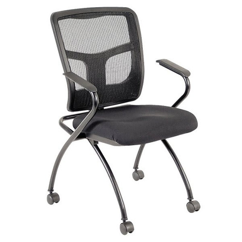 Lorell Ergonomic Black Mesh/Fabric Nesting Chair Case 0f 2