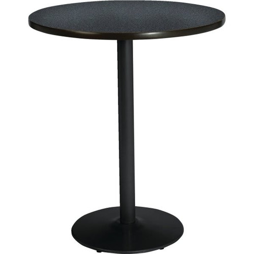 Kfi 30" Round Table With Graphite Nebula Top, Round Black Base, Bistro Height