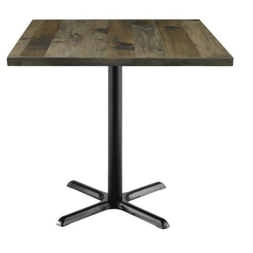 Kfi Seating Urban Loft 36 X 36 X 36 In Square Vintage Wood Break Room Table (Barnwood)