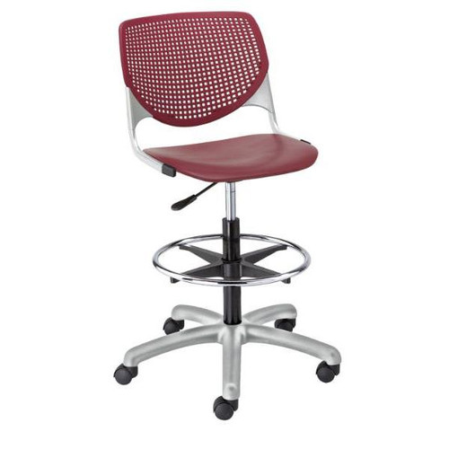 Kfi Seating Kool Drafting Stool, Burgundy