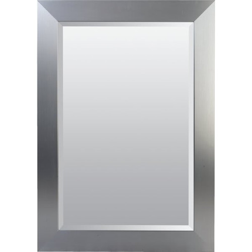 American Pride 29 X 42" Decorative Framed Beveled Mirror - 3" Brushed Nickel