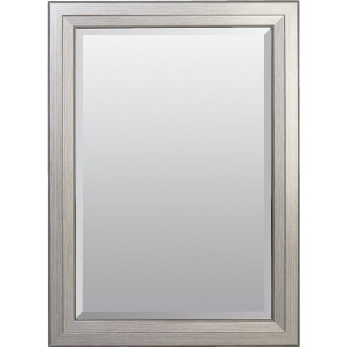American Pride 26 X 38" Decorative Framed Beveled Mirror - 2.75" Brushed Nickel