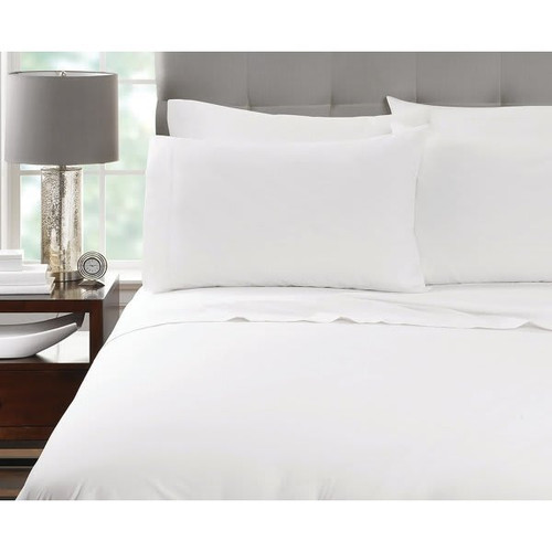 Martex Millennium T250 Solid Duvet Cover, 94x94 Inch Queen, White, Case Of 12