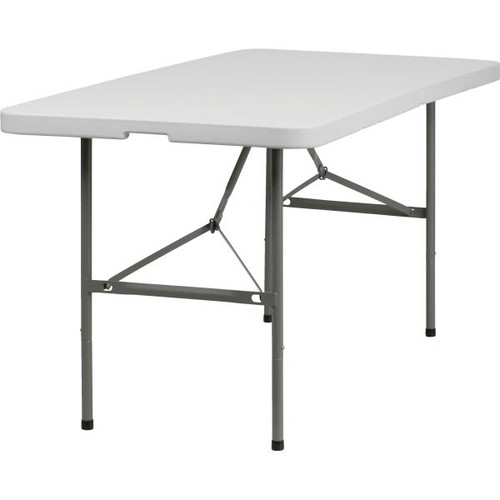 Flash Furniture 30''W X 60''L Bi-Fold Granite White Plastic Folding Table