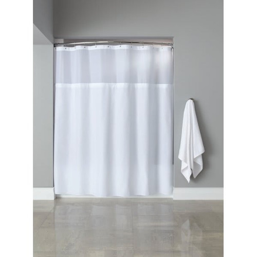 Englewood Grommet Shower Curtain W/ Window, White, 12-Case