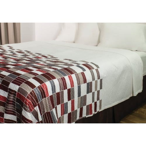Red Roof Inn Twilight Mosaic Coverlet, King, 112 X 98", Case Of 6