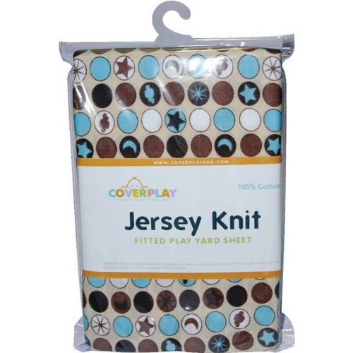 Coverplay Stevie Jersey Knit Fitted Play Yard Sheet, Beige, Package Of 12