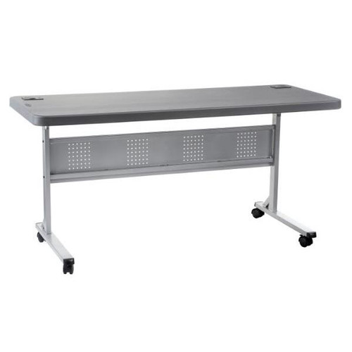 National Public Seating 24 X 60" Flip-N-Store Training Table In Charcoal Slate