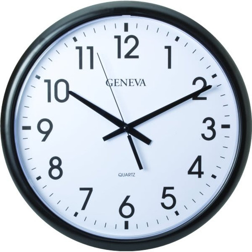 Geneva Clock Company 13.5 In. Round Wall Clock (Black/White)