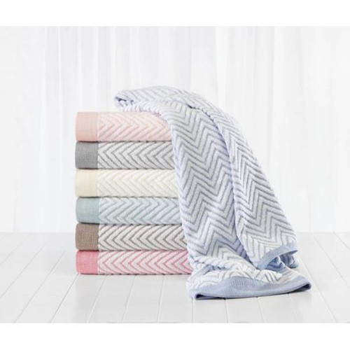 1888 Mills Fiber Tone Poly Chevron Bath Sheet 35x70 Inch, Seafoam,case Of 24