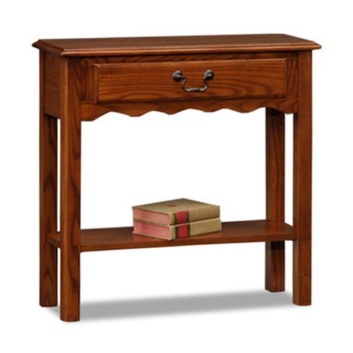 Leick Home One Drawer Wave Hall Console Table With Shelf,medium Oak