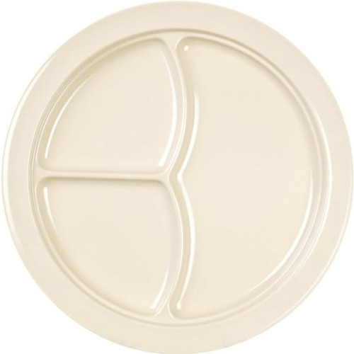 Thunder Group 10-1/4" 3 Compartment Plate Tan Package Of 12