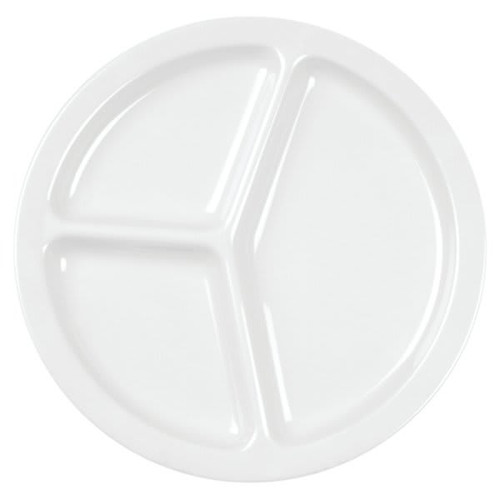 Thunder Group 10" 3 Compartment Plate White Package Of 12