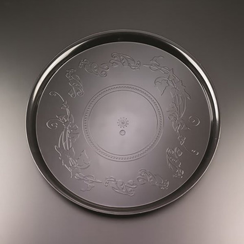Emi Yoshi Clear/Black Round Plastic Deli Mate Tray 18" Case Of 25