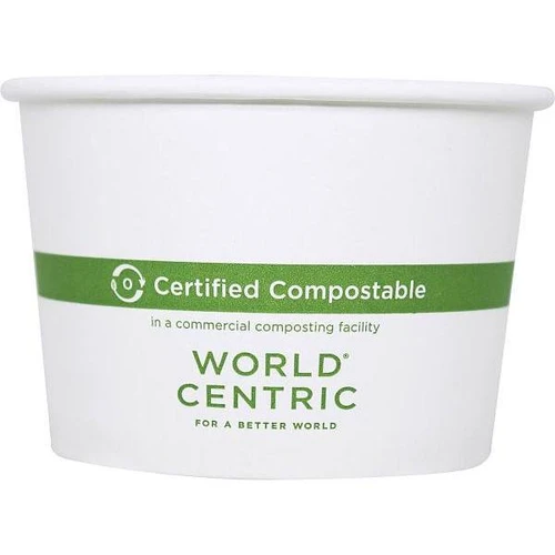 World Centric Paper Bowls, 16 Oz, 4.4" Diameter X 3"H, White, Case Of 500