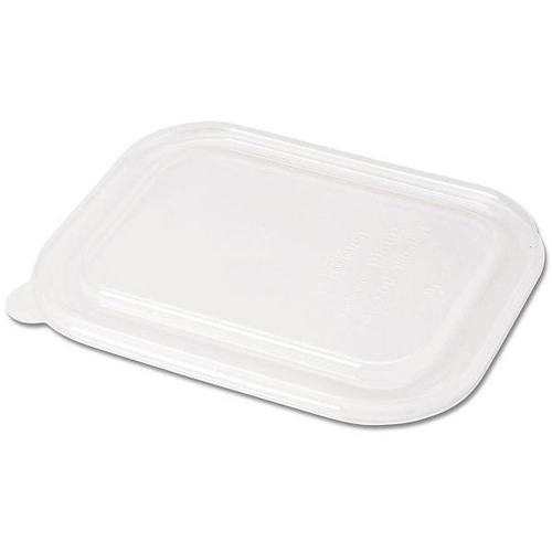 World Centric Pla Lid For Fiber Container, 8.8 X 6.9 X 0.8, Clear, Case Of 400