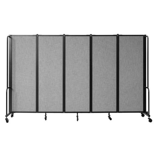National Public Seating Room Divider 6' Height 5 Sections Grey