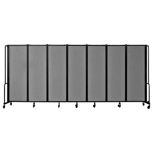 National Public Seating Room Divider 6' Height 7 Sections Grey