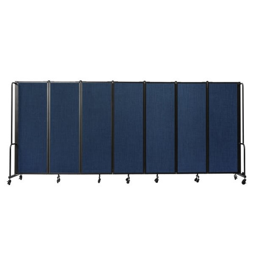 National Public Seating Room Divider 6' Height 7 Sections  Blue