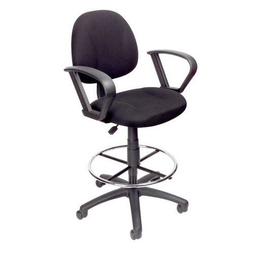 Boss Office Products Loop Arm Drafting Stool With Footring, Black
