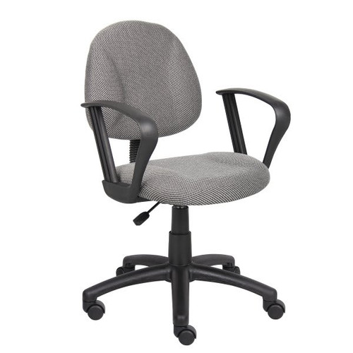 Boss Office Products Deluxe Loop Arm Posture Chair, Grey