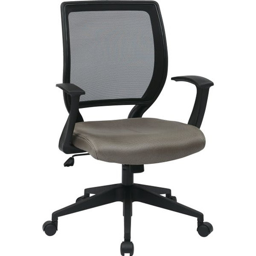 Worksmart Woven Mesh Task Chair In Grey With Dual Wheel Carpet Casters