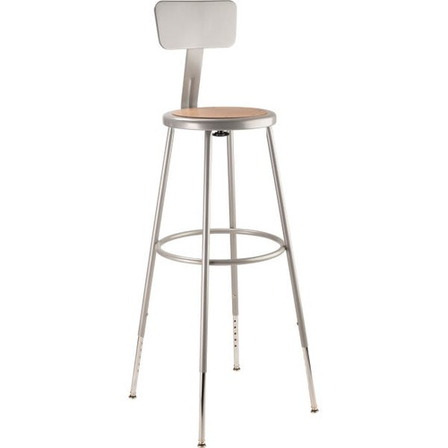 National Public Seating 32"-39" Height Adjustable Heavy Duty Steel Stool