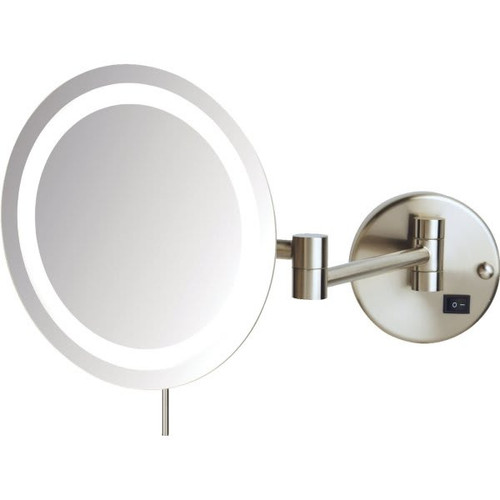 Sharper Image 8x Led Lighted Wall Mounted Mirror Nickel Finish Case Of 4