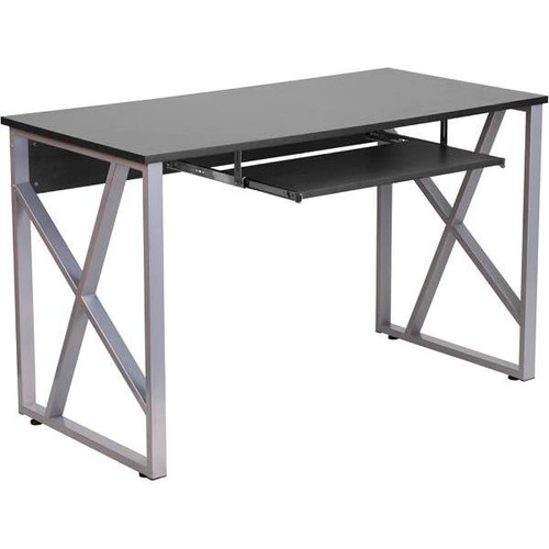 Carnegy Avenue 47.3 In. Rectangular Black Computer Desks With Keyboard Tray