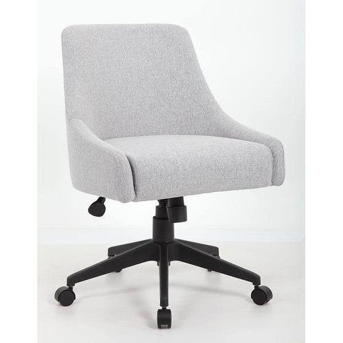 Boss Office Products Guest Room Desk Chair, Designer Styling, Durable Gray Linen
