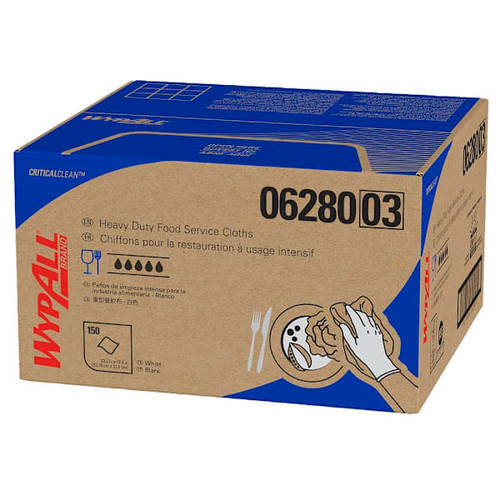 Wypall X80 Anti-Microbial Extended-Use Foodservice Towels, White, Case Of 150