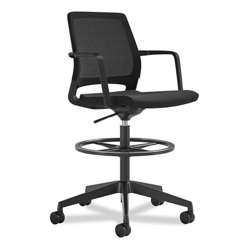 Safco Medina Extended-Height Chair, 23" To 33" High, Black