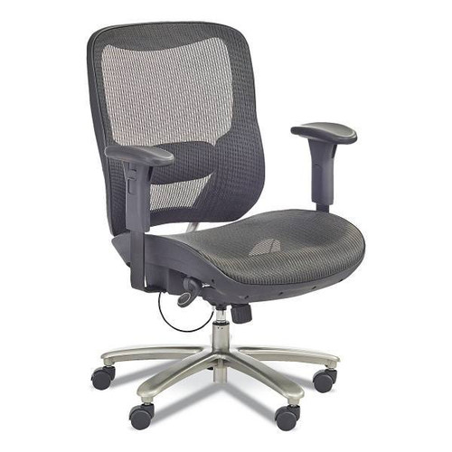 Safco Lineage Big & Tall All-Mesh Task Chair, 19.5" To 23.25", Black Seat