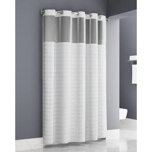 Zenna Home Easy Hang   Enda White Shower Curtain 71x77 Window Hook White - Case Of 12