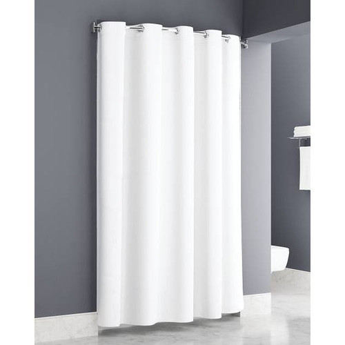 Zenna Home Easy Hang  Plainweave Beige Shower Curtain 71x74 Hook Chrome - Case Of 12