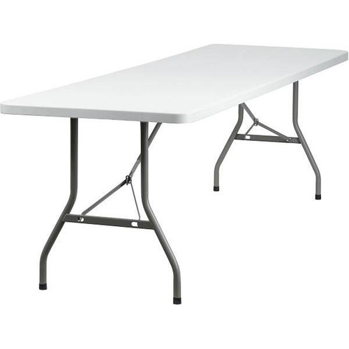# Rb3096 96 In. Plastic Tabletop Metal Frame Folding Table (Granite White)