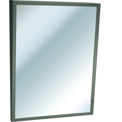 Asi American Specialities, Inc. 18 In. X 30 In. Fixed-Tilt Bathroom Mirror In Stainless Steel