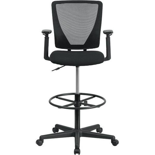 Carnegy Avenue Fabric Adjustable Height Ergonomic Drafting Chair (Black)