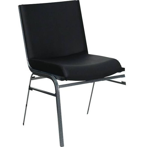 Carnegy Avenue Vinyl Stackable Chair (Black) XU60153BKVYL