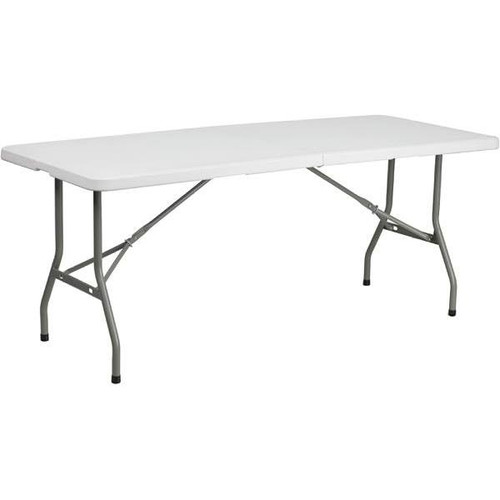 Carnegy Avenue # Rb3072fh 72 In. Plastic Tabletop Metal Frame Folding Table (Granite White)